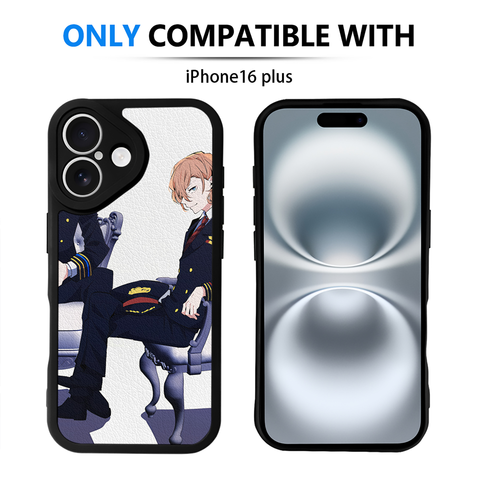 （画像用） 文豪ストレイドッグス Bungo Stray Dogs 【iPhone 16シリーズ対応】シリコンスマホケース（レザー調） 材質：シリコン